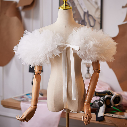 オフショルダー 白ふわふわ DIY 綺麗 肩飾り ドレスアクセサリー