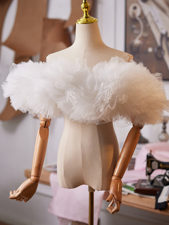 オフショルダー 白ふわふわ DIY 綺麗 肩飾り ドレスアクセサリー