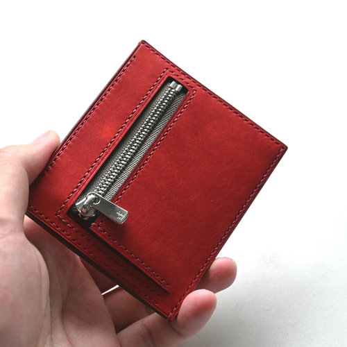薄くて小さなフラグメントケース【レッド】財布 イタリアンレザー