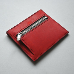 薄くて小さなフラグメントケース【ネイビー（ステッチ:ターコイズ