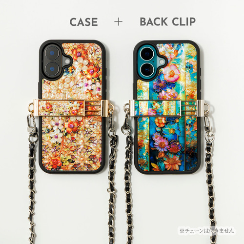 iPhone17 対応☆天然貝 螺鈿アート【iPhone/Galaxy対応】花宴／花雫