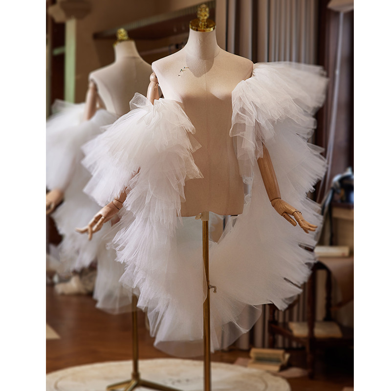 ケープ 白 DIY ふわふわ 綺麗 肩飾り ドレスアクセサリー パーティー ウェディングドレス DTY027
