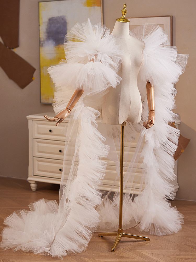 ケープ トレーン 裾引き 白 DIY 綺麗 肩飾り ドレスアクセサリー パーティー ウェディングドレス DTY263