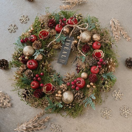 早割 ☆毎年飾れるクリスマスリース☆クリスマスリース ナチュラル