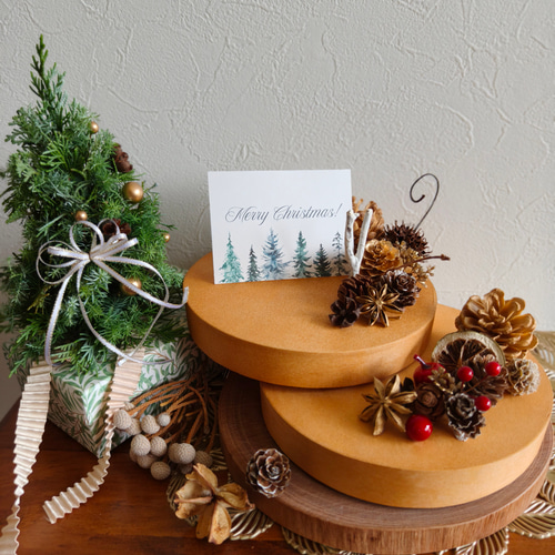 木の実の飾り台 ナチュラルクリスマス2025 超早割 リース インテリア