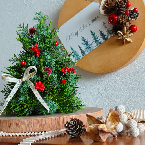 木の実の飾り台 ナチュラルクリスマス2025 超早割 リース インテリア