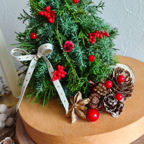 木の実の飾り台 ナチュラルクリスマス2025 超早割 リース インテリア