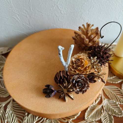 木の実の飾り台 ナチュラルクリスマス2025 超早割 リース インテリア