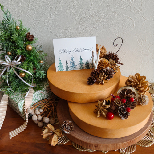 木の実の飾り台 ナチュラルクリスマス2025 超早割 リース インテリア