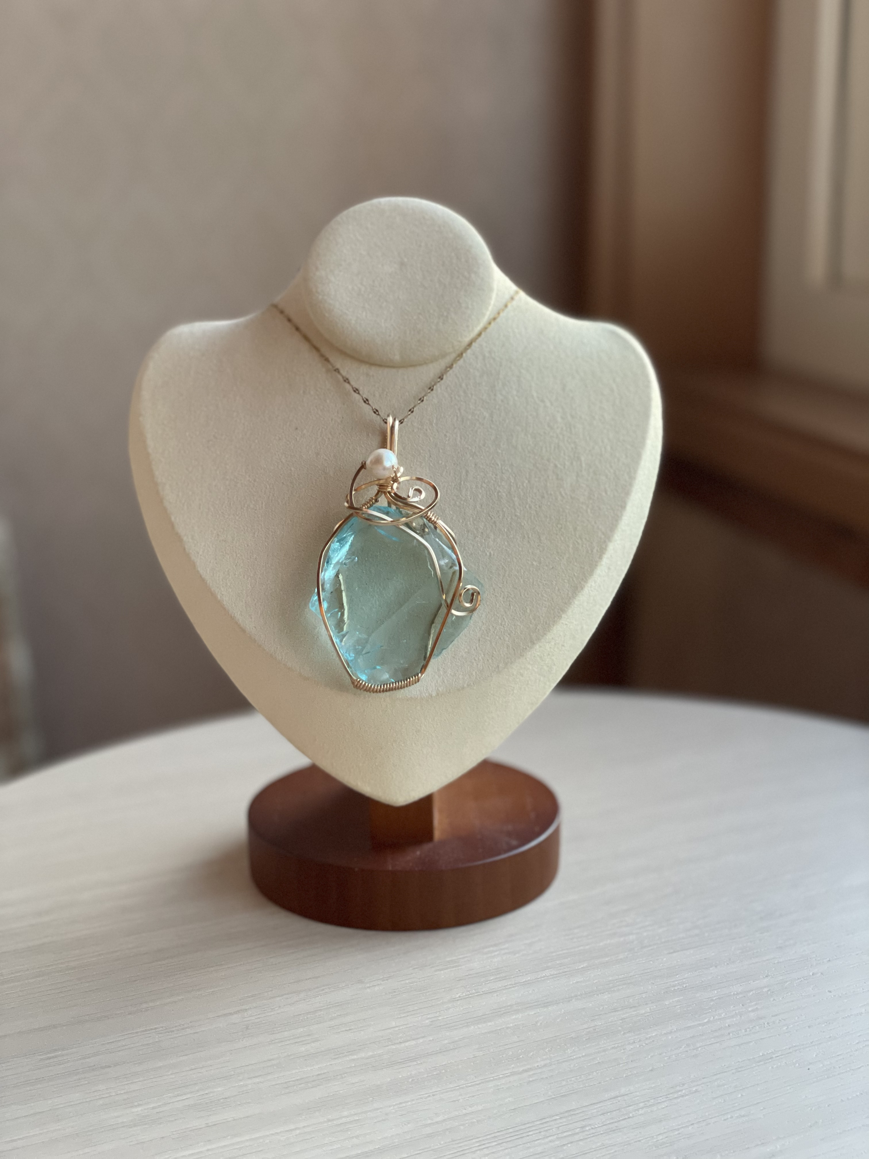 アンダラクリスタル【七彩の水の女神】〜✨アズール・エリュシオン✨14kgfワイヤーペンダントトップ