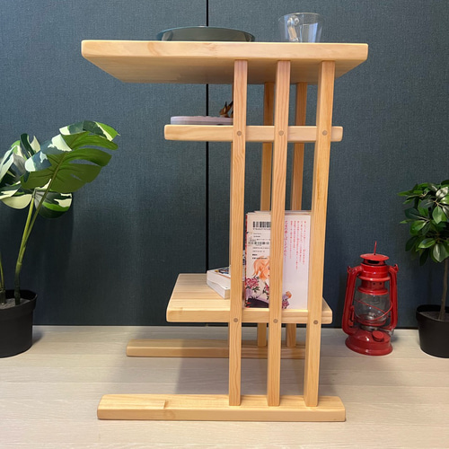 【在庫整理】 サイドテーブル 格子形 棚付 45cm30cm パイン ナチュラル 在庫整理】 サイドテーブル 格子形 棚付 45cm30cm パイン ナチュラル