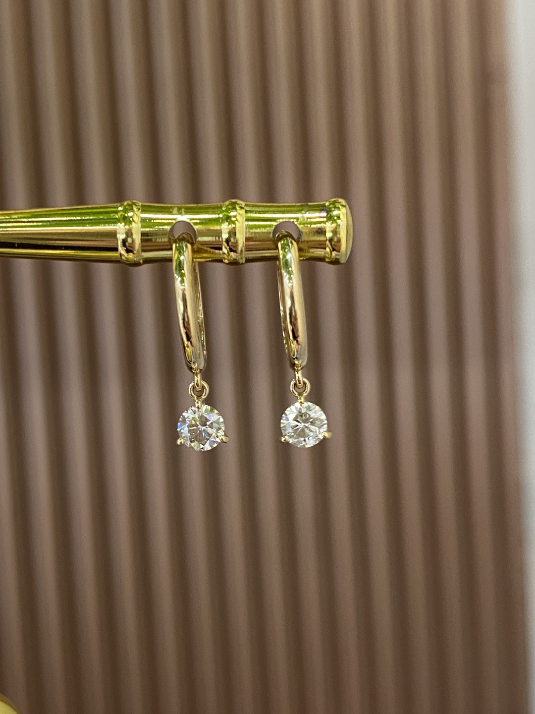 天然ダイヤモンドフープピアスk18　2801