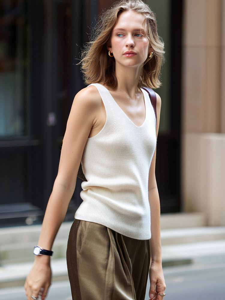 【Creema限定】カシミヤ100% ノースリーブタンクトップ｜極上の肌触り