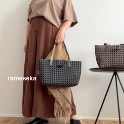 秋限定2025   ボタンで留めるかごバッグ　秋色限定8個　 9枚目の画像