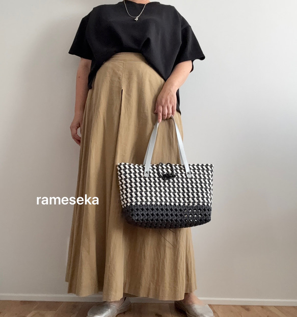 秋限定2025   ボタンで留めるかごバッグ　秋色限定8個　 3枚目の画像