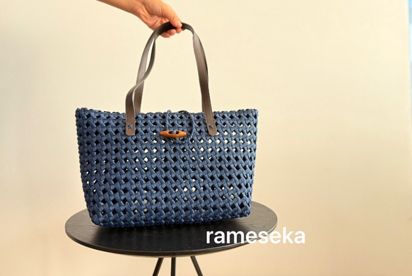 秋限定2025   ボタンで留めるかごバッグ　秋色限定8個　 13枚目の画像