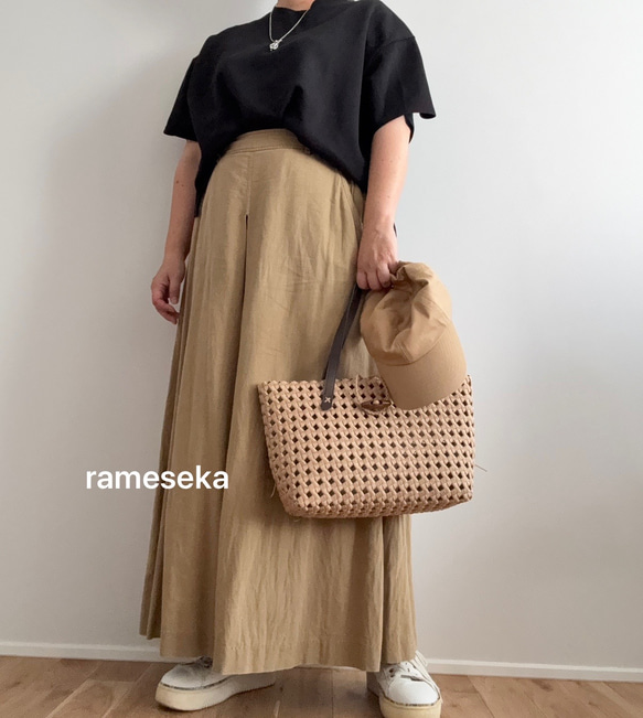 秋限定2025   ボタンで留めるかごバッグ　秋色限定8個　 7枚目の画像