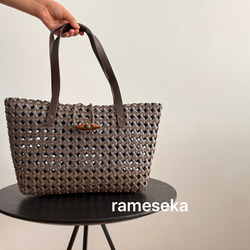 秋限定2025   ボタンで留めるかごバッグ　秋色限定8個　 6枚目の画像