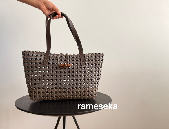 秋限定2025   ボタンで留めるかごバッグ　秋色限定8個　 6枚目の画像