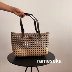 秋限定2025   ボタンで留めるかごバッグ　秋色限定8個　 5枚目の画像