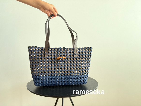 秋限定2025   ボタンで留めるかごバッグ　秋色限定8個　 12枚目の画像