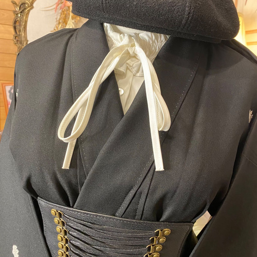 黒留袖 着物 リメイク ワンピース ロングドレス 和洋折衷 洗える 化繊 ハンドメイド レトロ 古着 漆黒に金霞、飛鶴が舞う。 TKW-80 黒留袖 着物 リメイク ワンピース ロングドレス 和洋折衷 洗える 化繊