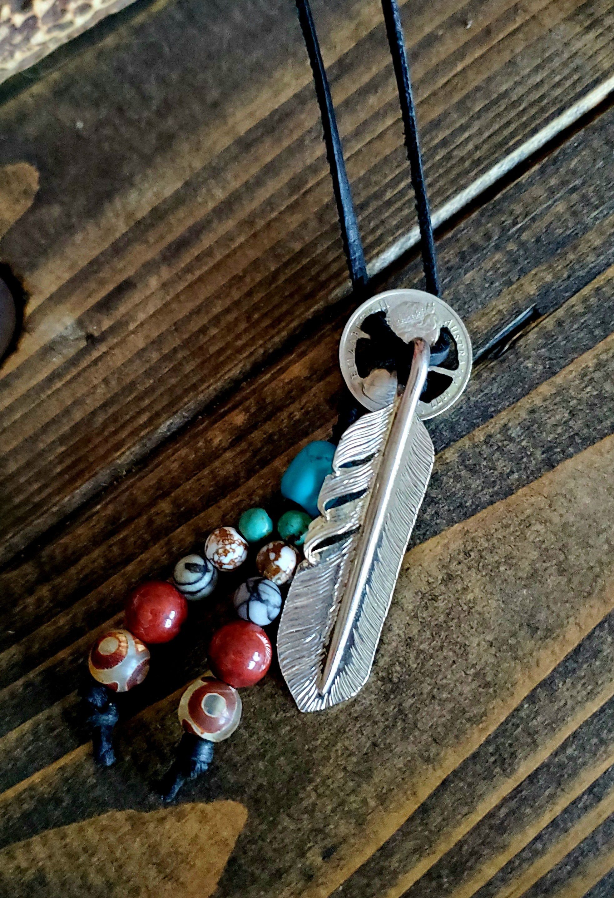 インディアン シルバーネックレス フェザートップ ターコイズ silver950 シルバーネックレス 天然石