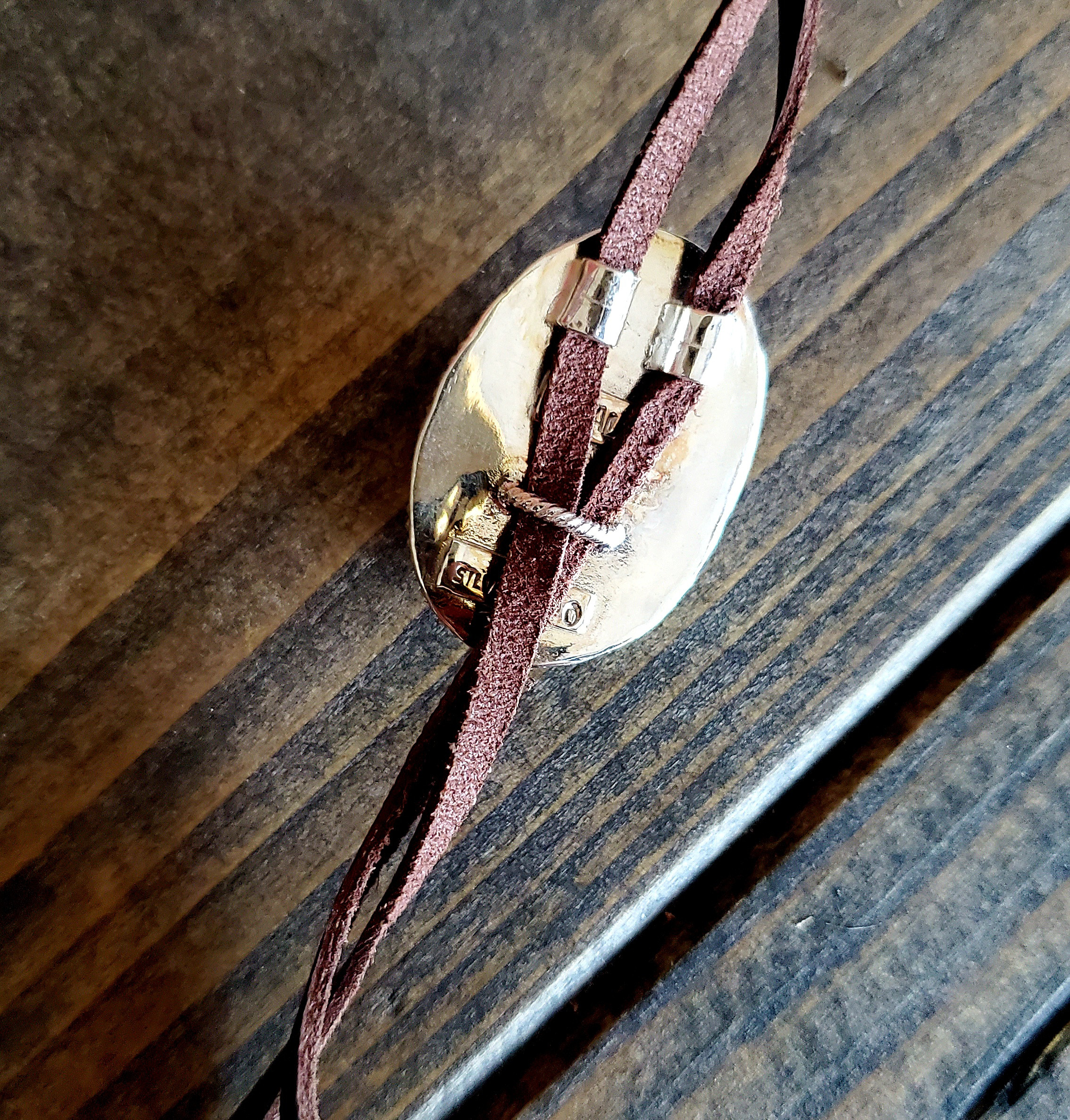 インディアンジュエリー アメリカ産 ターコイズ ネイティブ ネックレス silver950 革紐 ループタイ 天然石