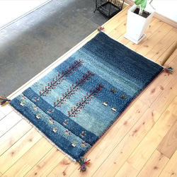 秋入荷】ペルシャ ギャッベ ミニランナー 114x40cm 黄金色