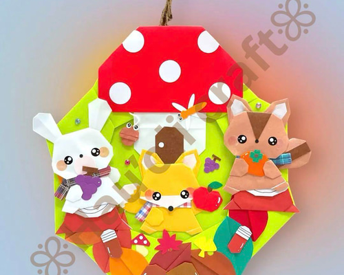 折り紙リース 折り紙ハンドメイド 秋 幼稚園 保育園 介護施設