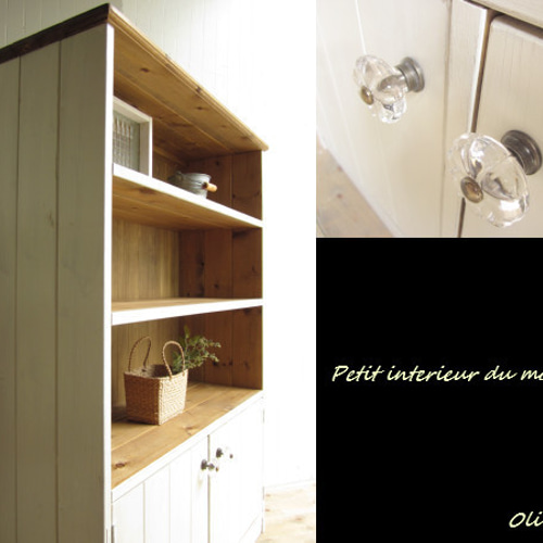 サイズ、デザインオーダー可！2扉4段キャビネット○無垢シャビー