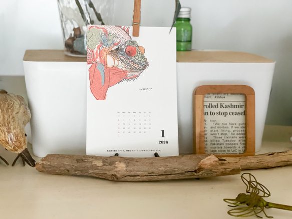 爬虫類両生類たちのミニカレンダー2026 chippitomu カレンダー