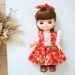 26cmドール服 ぬいぐるみ服 ピンクの花柄ワンピース ソランちゃん