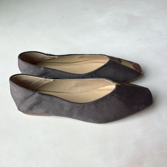 パンプス「 Dot half ダークグレー」秋冬カラー＊左右で雰囲気が変わる個性的パンプス＊【受注製作】 7枚目の画像