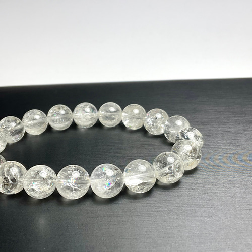 雪の結晶のような煌き 天然水晶 10mm＊スノーアイリスクォーツの