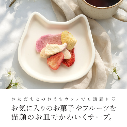 2点セット】選べる小皿 にゃんこ フェイス プレート／手作り 陶器 猫