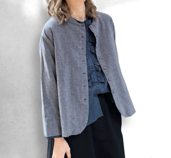 天然コットン 100％のゆる甘カーディガン ゆったり 5枚目の画像