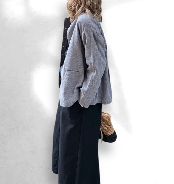 天然コットン 100％のゆる甘カーディガン ゆったり 3枚目の画像