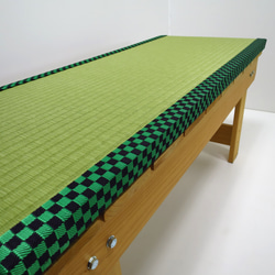＜限定品＞黒×みどり市松柄の畳縁台【ベンチ】 4枚目の画像