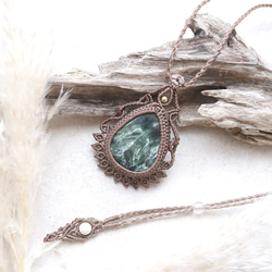 ゴールデンオブシディアンマクラメネックレスmac312天然石