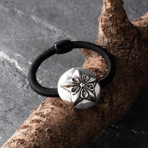 シルバー スターコンチョ ヘアゴム風 ブレスレット おしゃれ かわいい