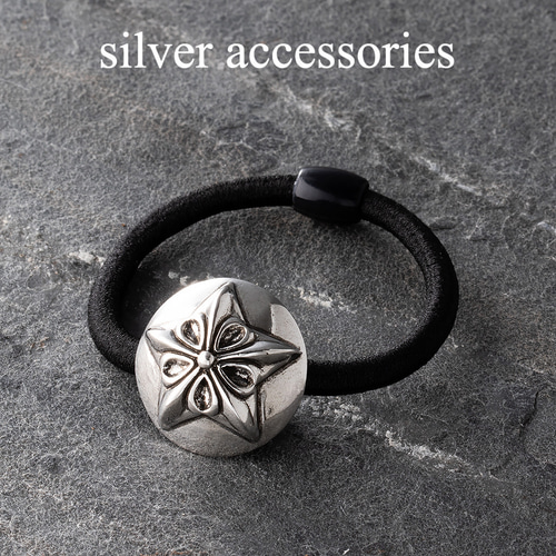 シルバー スターコンチョ ヘアゴム風 ブレスレット おしゃれ かわいい