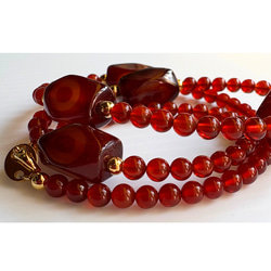 【D29】　赤めのうネックレス｜自然模様とクラックが魅力の天然石アクセサリー【一点もの】　天然石ビーズ 9枚目の画像