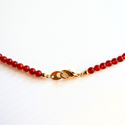 【D29】　赤めのうネックレス｜自然模様とクラックが魅力の天然石アクセサリー【一点もの】　天然石ビーズ 15枚目の画像