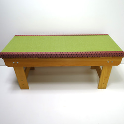 ＜限定品＞ピンクの麻の葉柄の畳縁台【ベンチ】 3枚目の画像