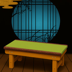 ＜限定品＞ピンクの麻の葉柄の畳縁台【ベンチ】 1枚目の画像