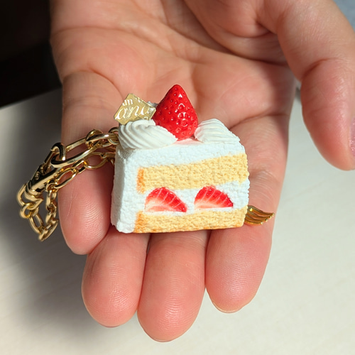 こだわりショートケーキのバッグチャーム フェイクスイーツ