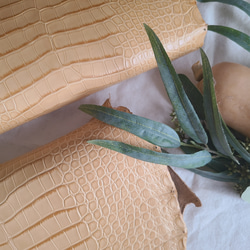 ワニ革  クレイ仕上げ  ウィート「長財布向け」サイズ No.CM0153 17枚目の画像