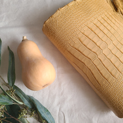 ワニ革  クレイ仕上げ  ウィート「長財布向け」サイズ No.CM0153 16枚目の画像