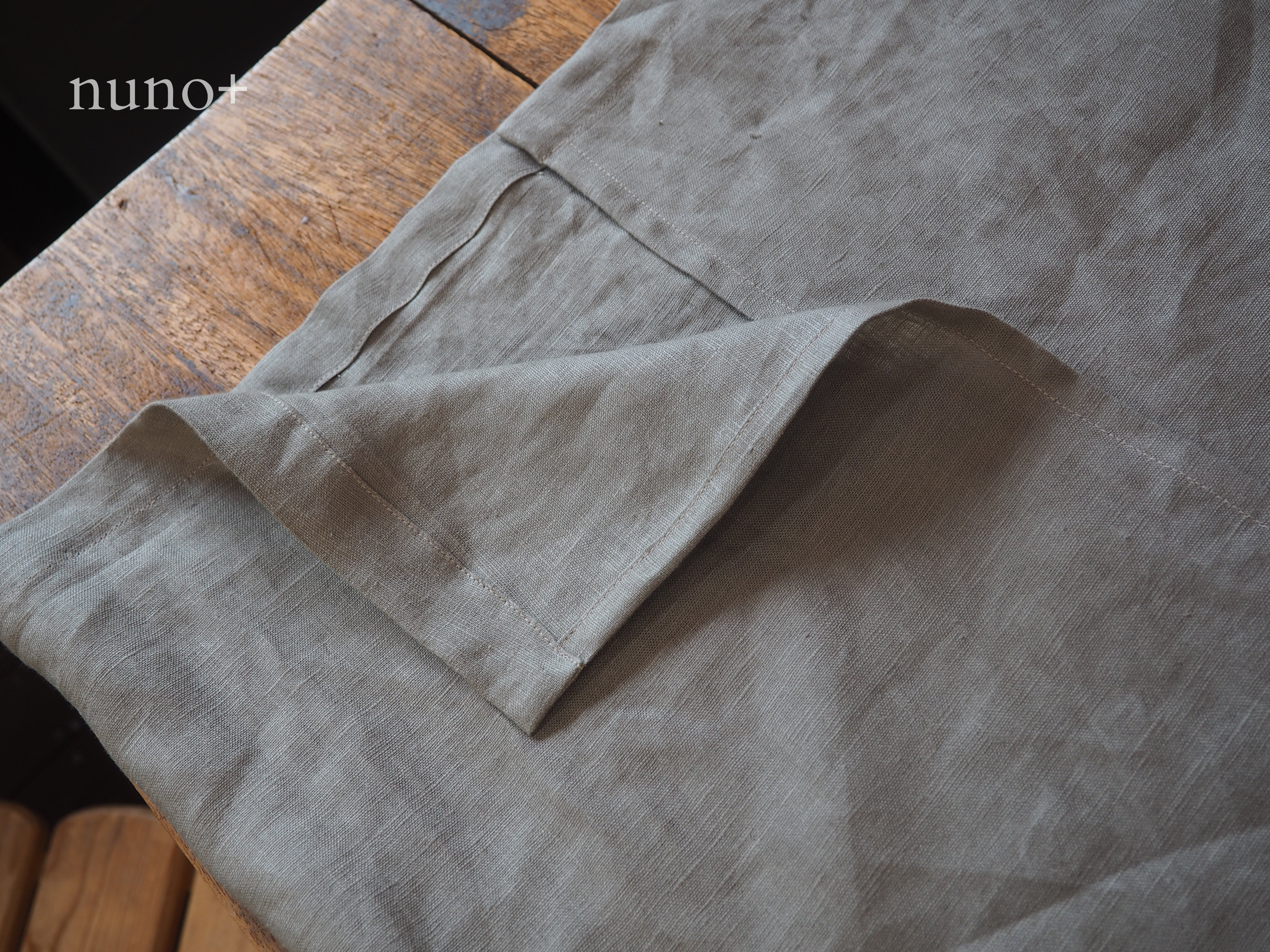 linenバッククロス・エプロン カーキ